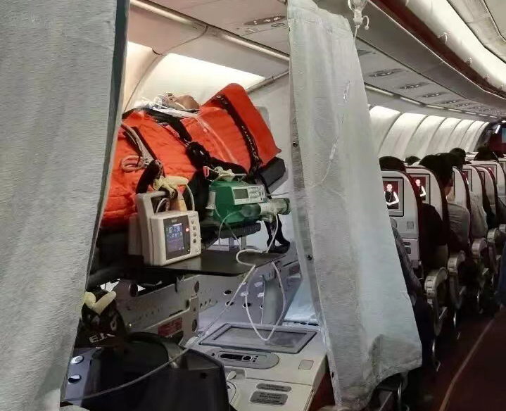 磐石市跨国医疗包机、航空担架